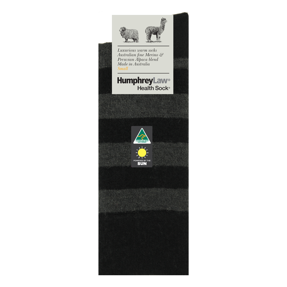 Fine Merino/Baby Alpaca Blend Health Sock® Style 03C Black