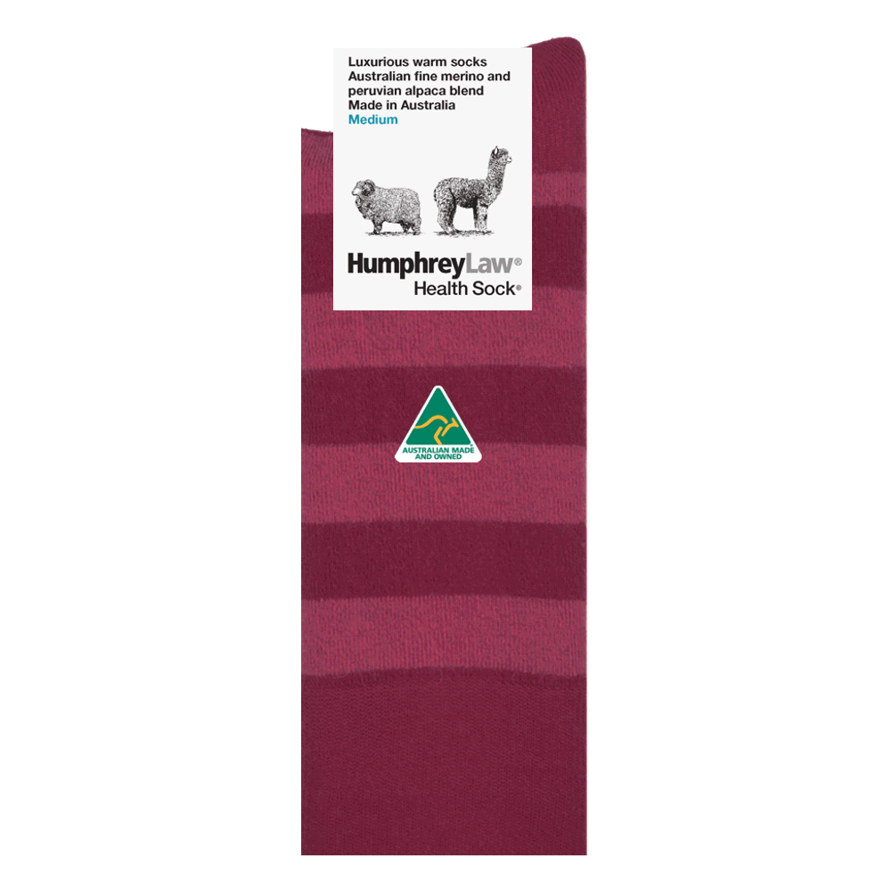 Fine Merino/Baby Alpaca Blend Health Sock® Style 03C Berry