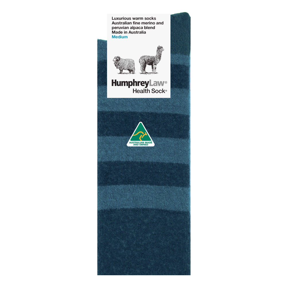 Fine Merino/Baby Alpaca Blend Health Sock® Style 03C Teal
