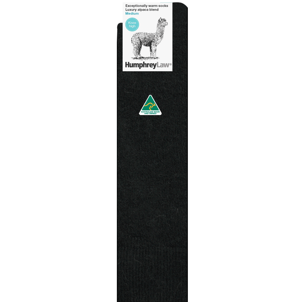 Baby Alpaca Blend Knee High Sock Style 05H Black