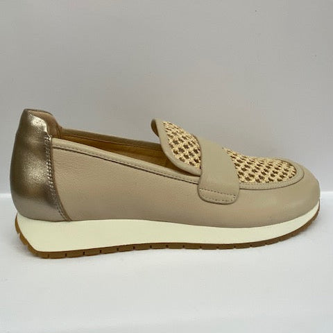 Phaidra Nougart Champagne Leather Loafers
