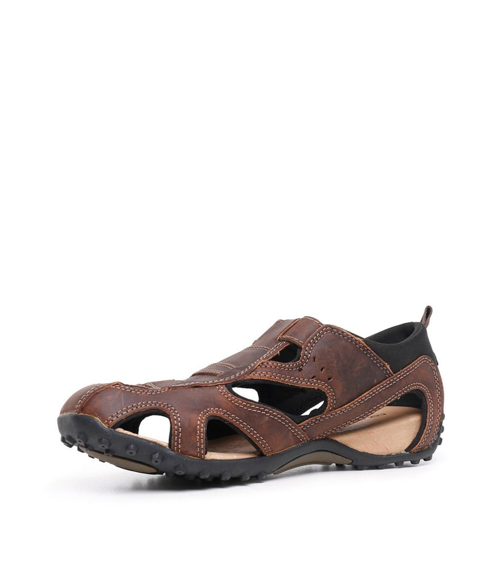 Grande Mens Covered Toe Sandal Brown
