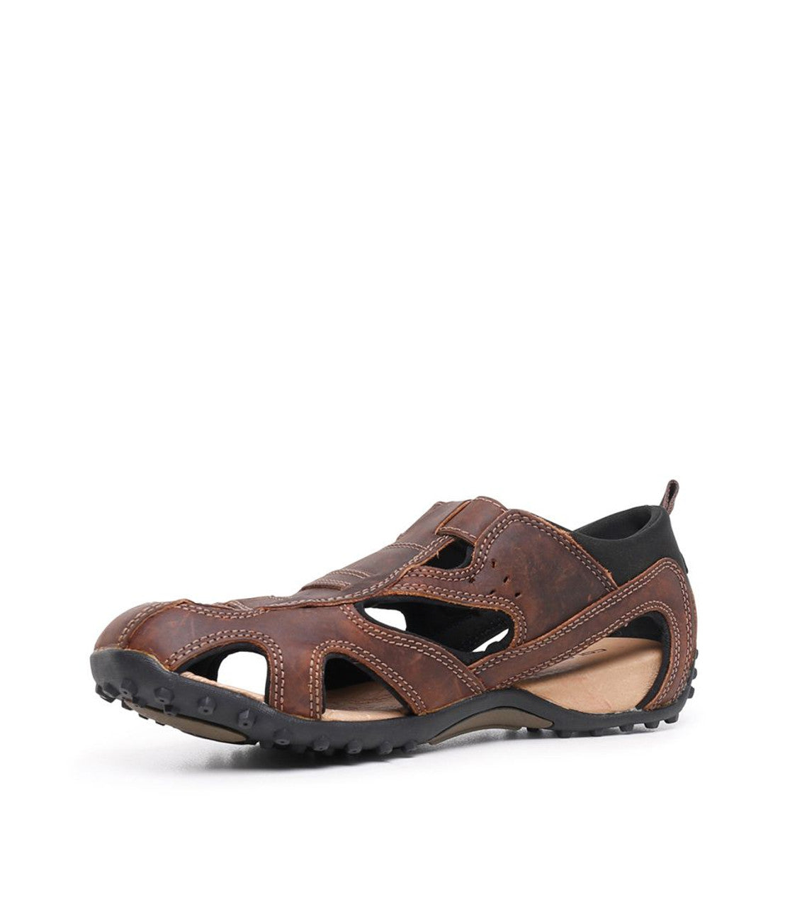Grande Mens Covered Toe Sandal Brown
