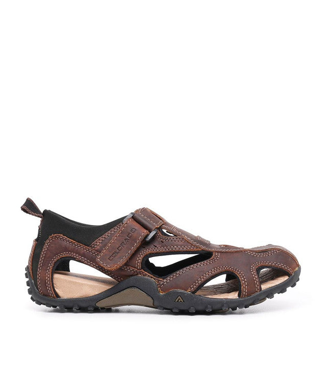 Grande Mens Covered Toe Sandal Brown