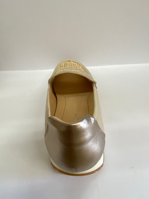 Phaidra Nougart Champagne Leather Loafers