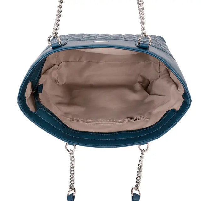 OLA Vegan Leather Quilted Tote Mushroom
