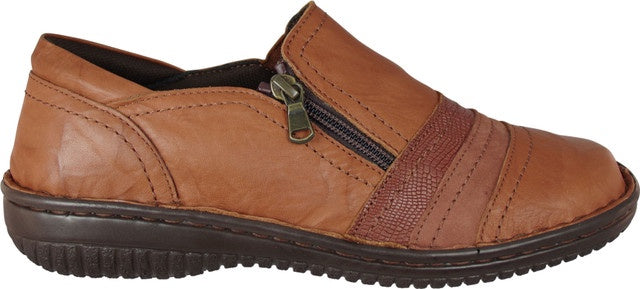 Lisa Crinkle Side Zip Tan