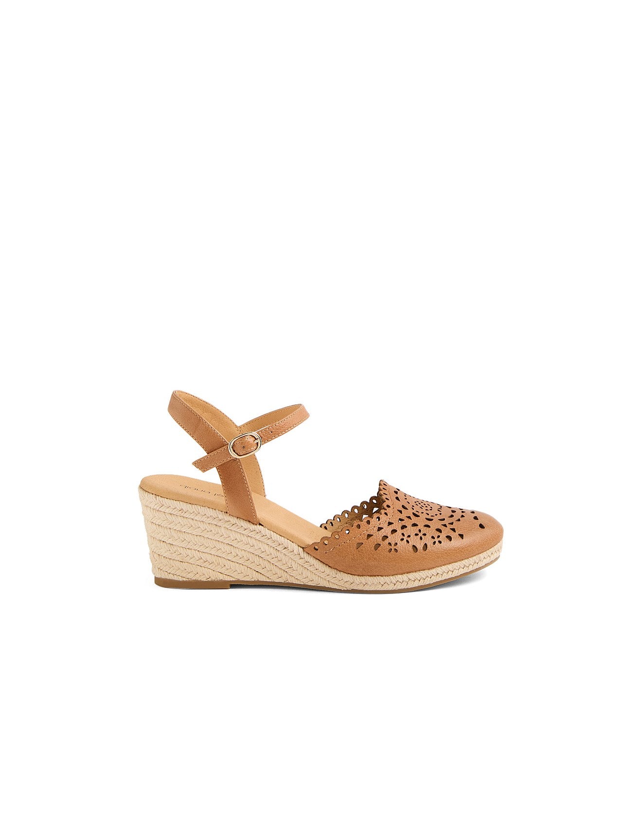 Farbi Wedge with Covered Toe Tan