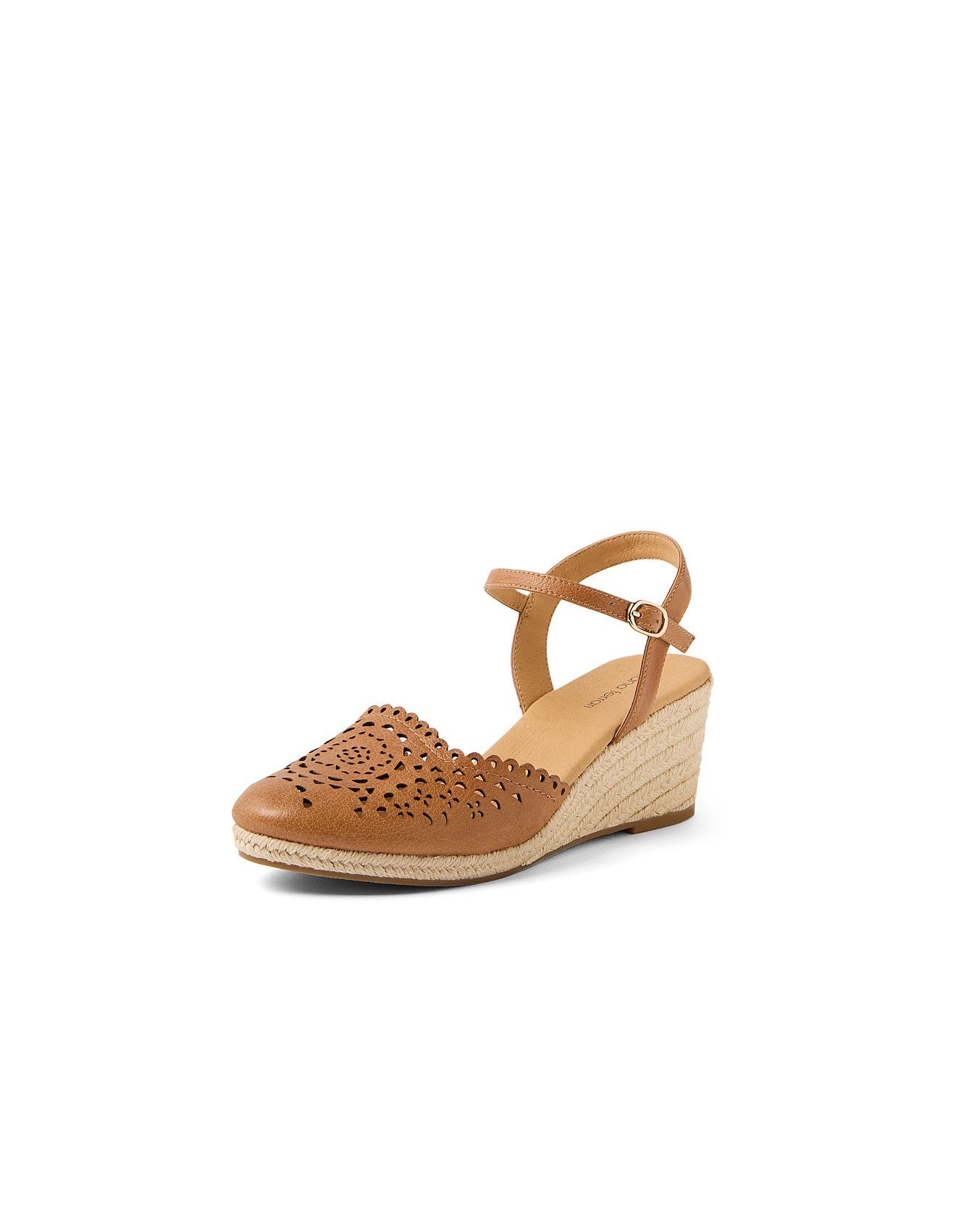 Farbi Wedge with Covered Toe Tan