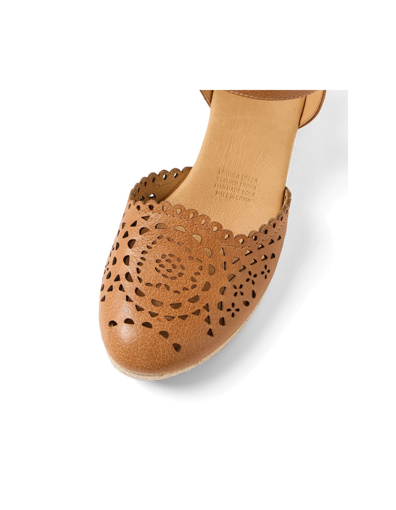 Farbi Wedge with Covered Toe Tan