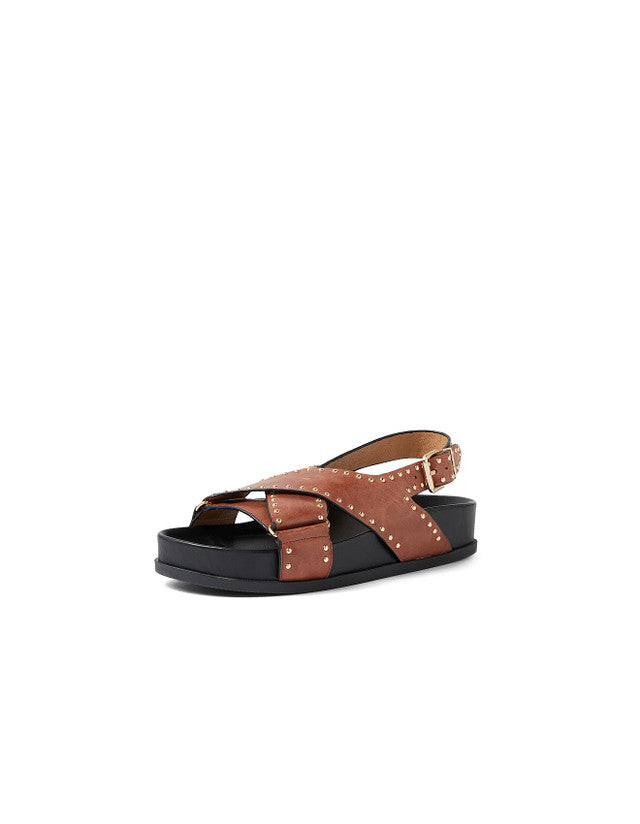 Cansi Leather Sandal Walnut