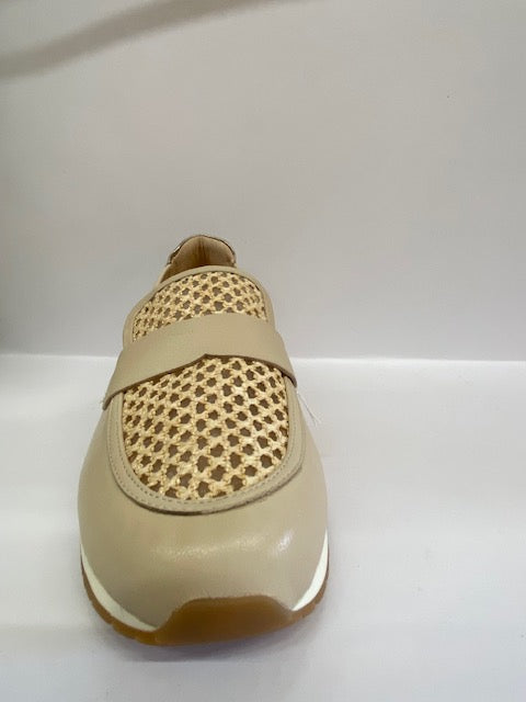 Phaidra Nougart Champagne Leather Loafers