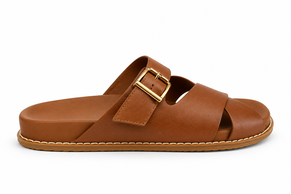 Hegle Leather Sandal - Cognac