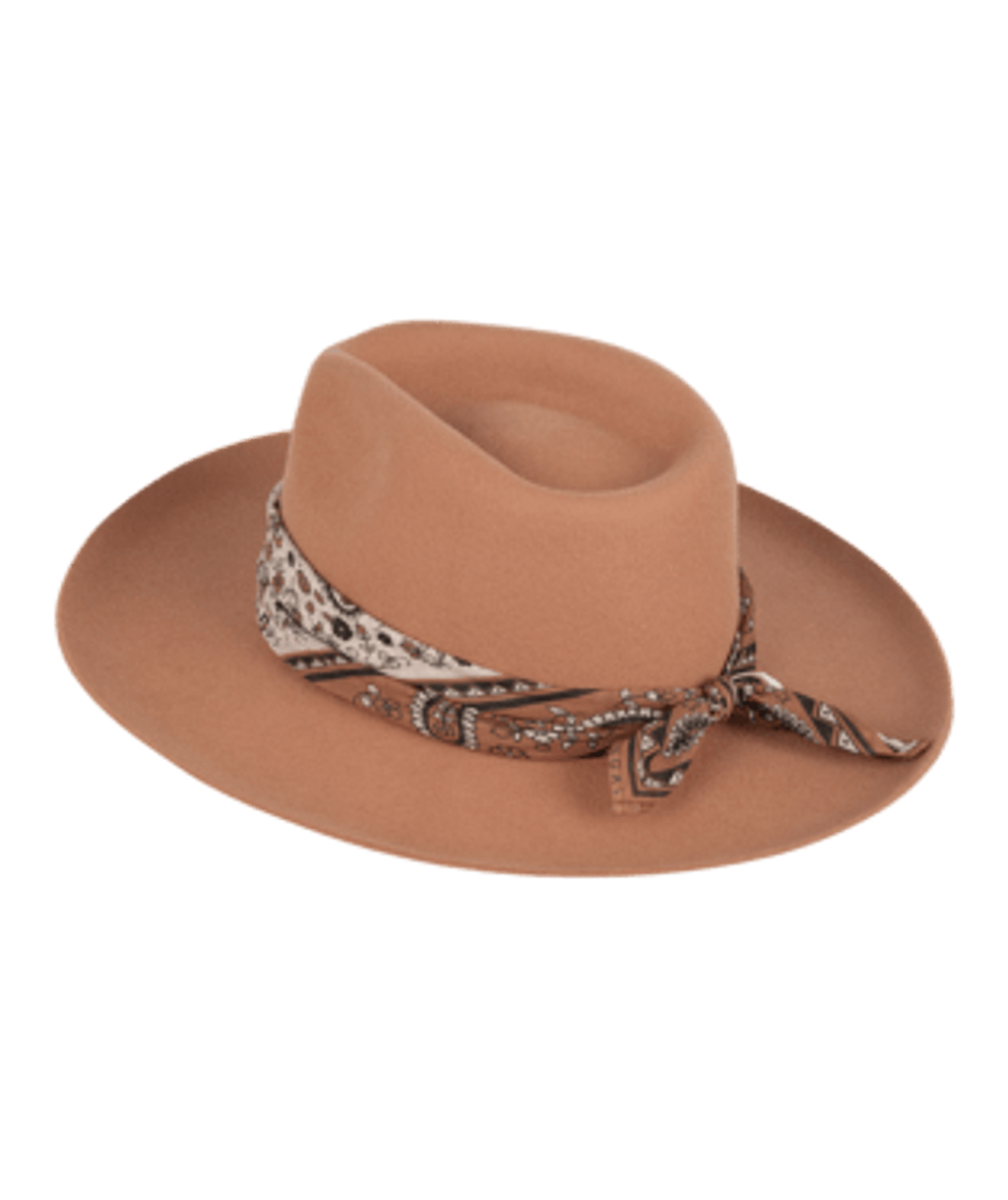 Goulbourn Womens wide Brim Fedora Terracotta