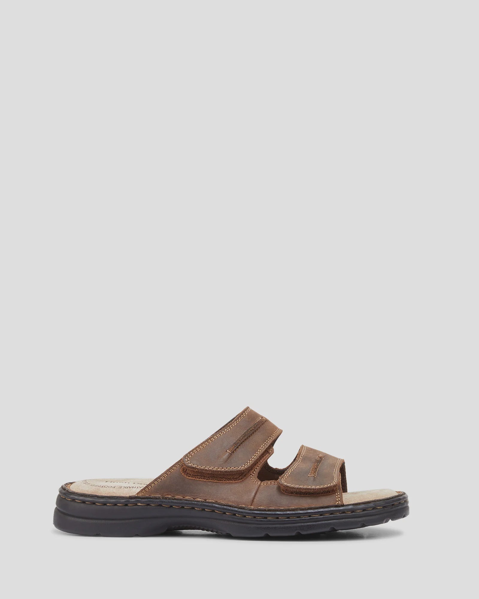 Slider Brown Mens Leather Slide