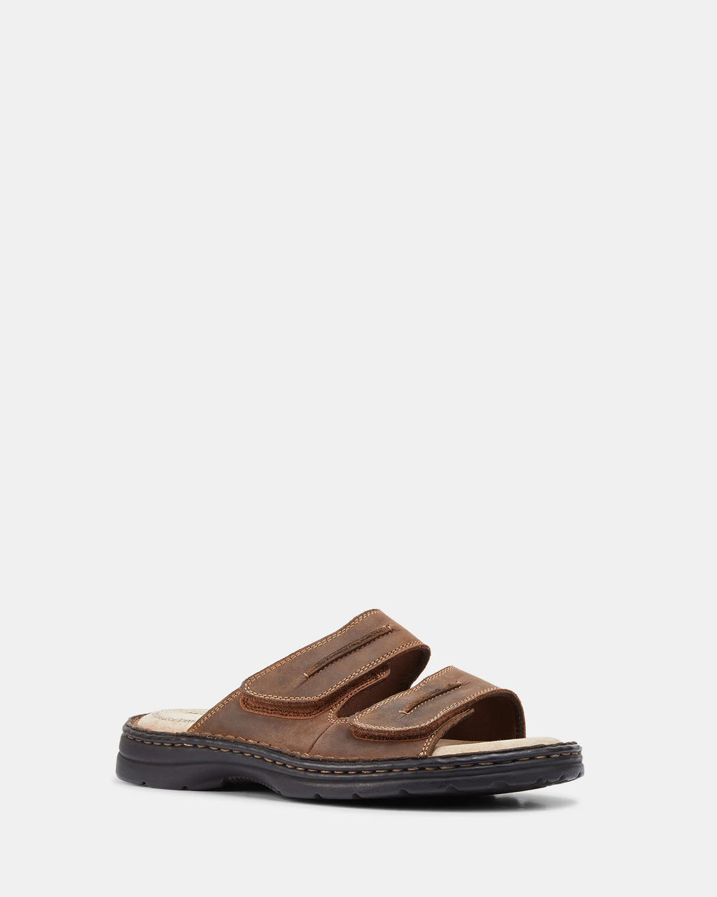 Slider Brown Mens Leather Slide
