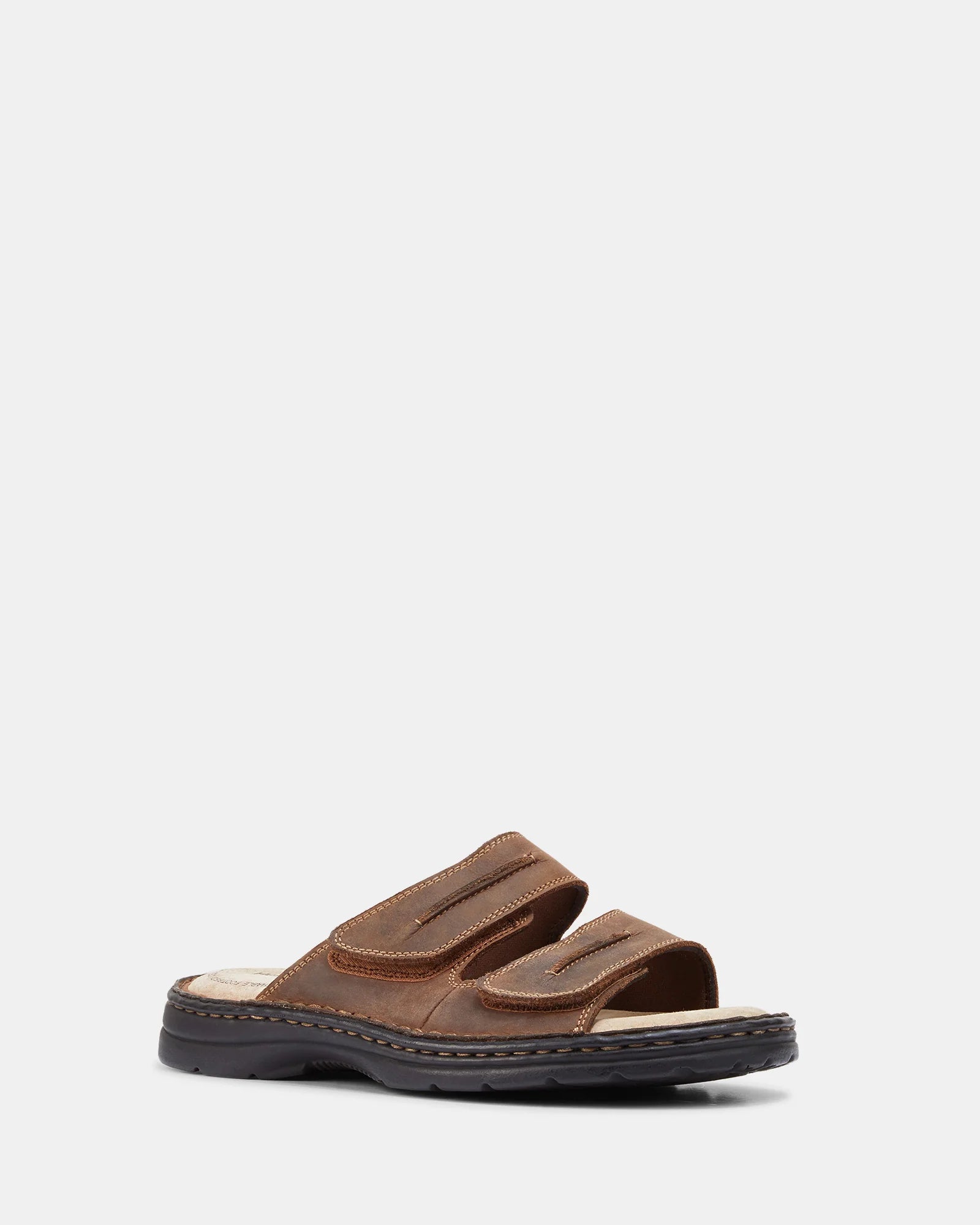Slider Brown Mens Leather Slide