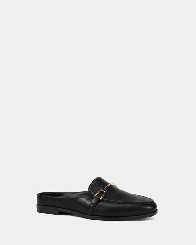 Zilch Leather Mule Black