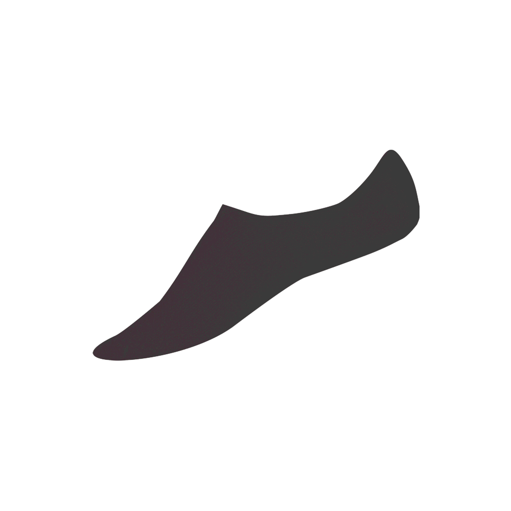 Cotton Blend Invisible Sock with Silicone Free Heel Grip Style 56IN Black