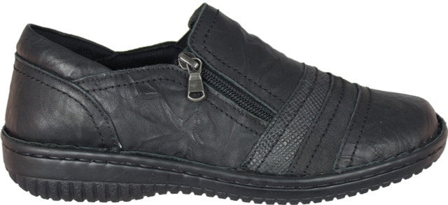 Lisa 5849-27 Crinkle Side Zip Black