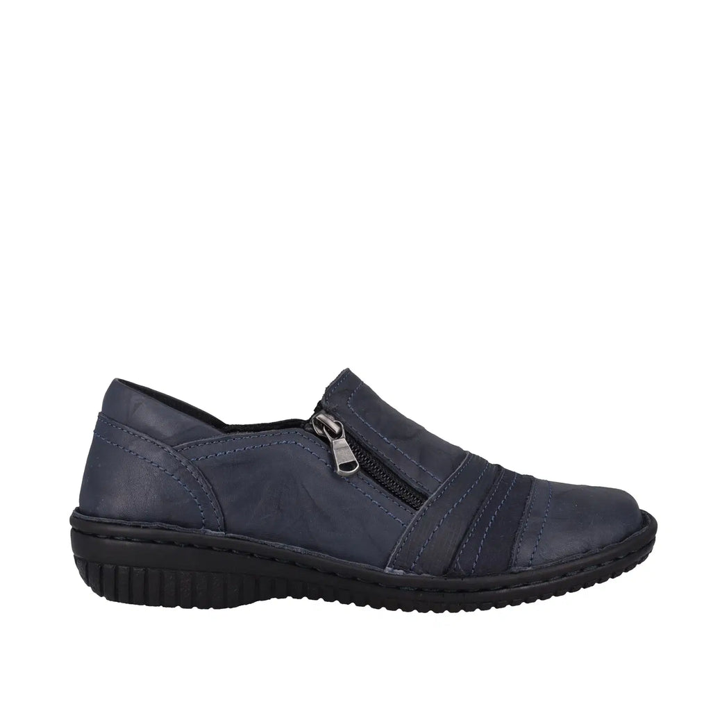Lisa Crinkle Side Zip  Navy 5849-27