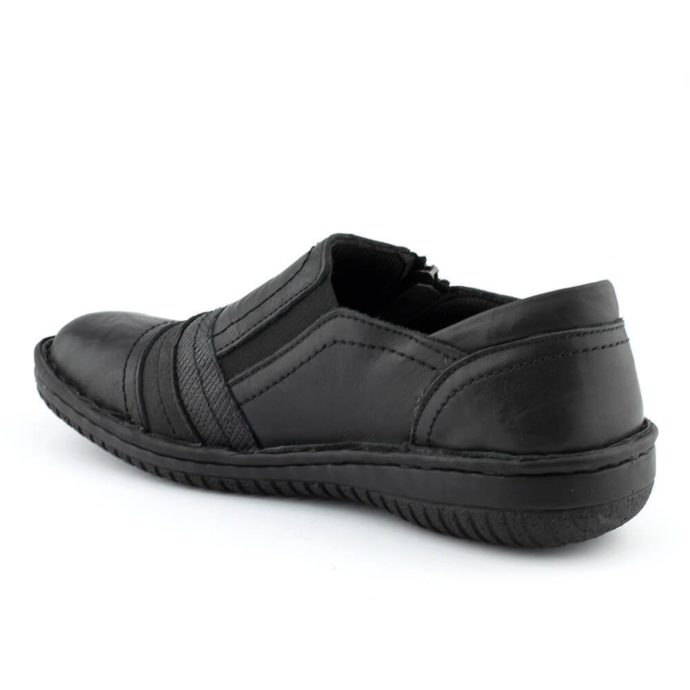 Lisa 5849-27 Crinkle Side Zip Black