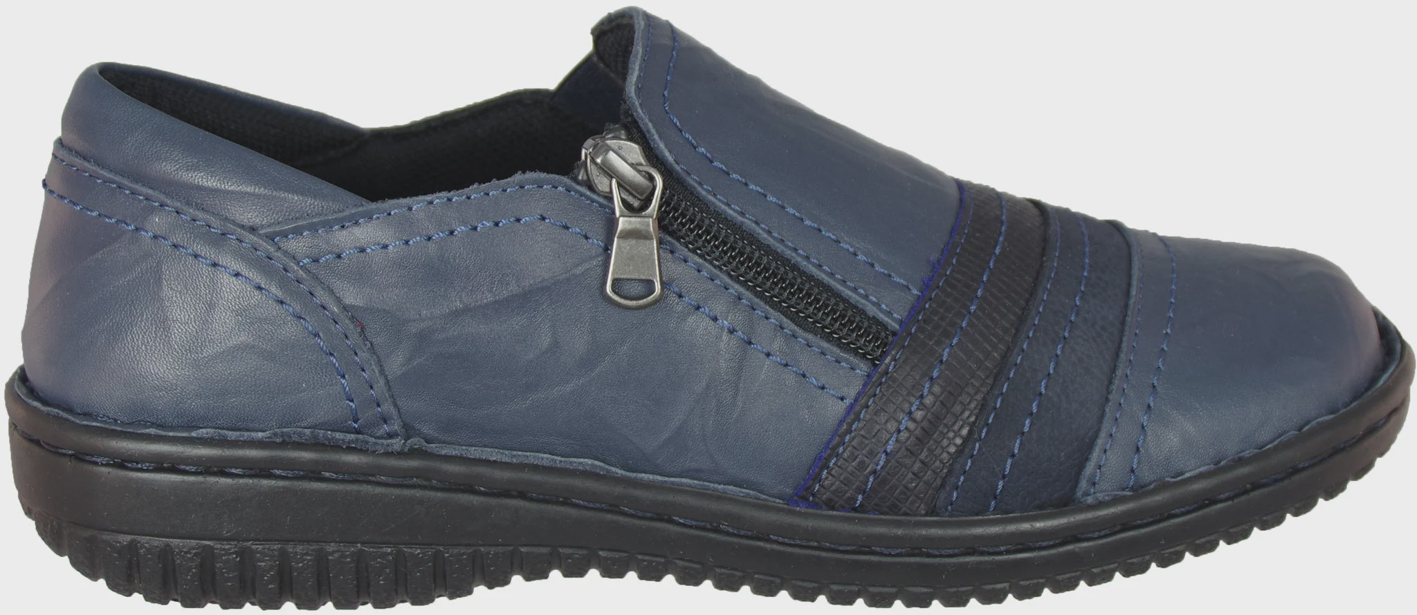 Lisa Crinkle Side Zip  Navy 5849-27