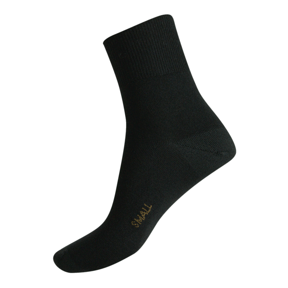 Fine Merino Wool Short Leg Health Sock Black Style 86B