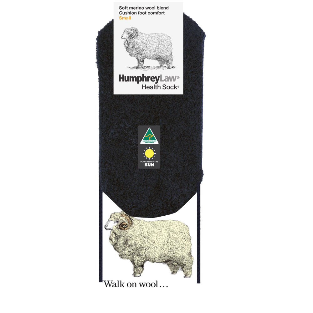 70% Fine Merino Wool Cushion Sole Health Sock® Style 87C Charcoal