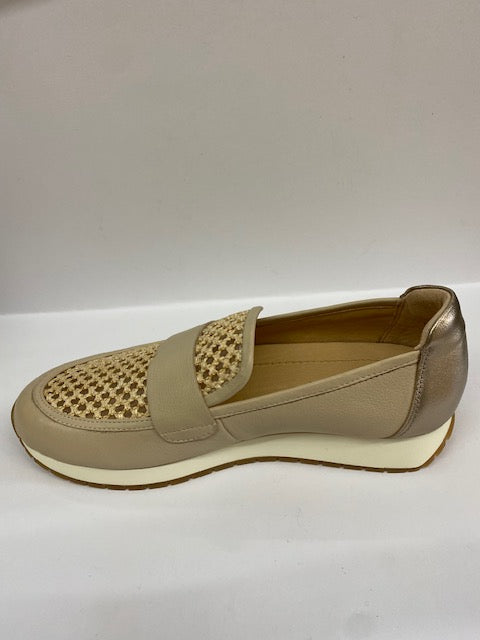 Phaidra Nougart Champagne Leather Loafers