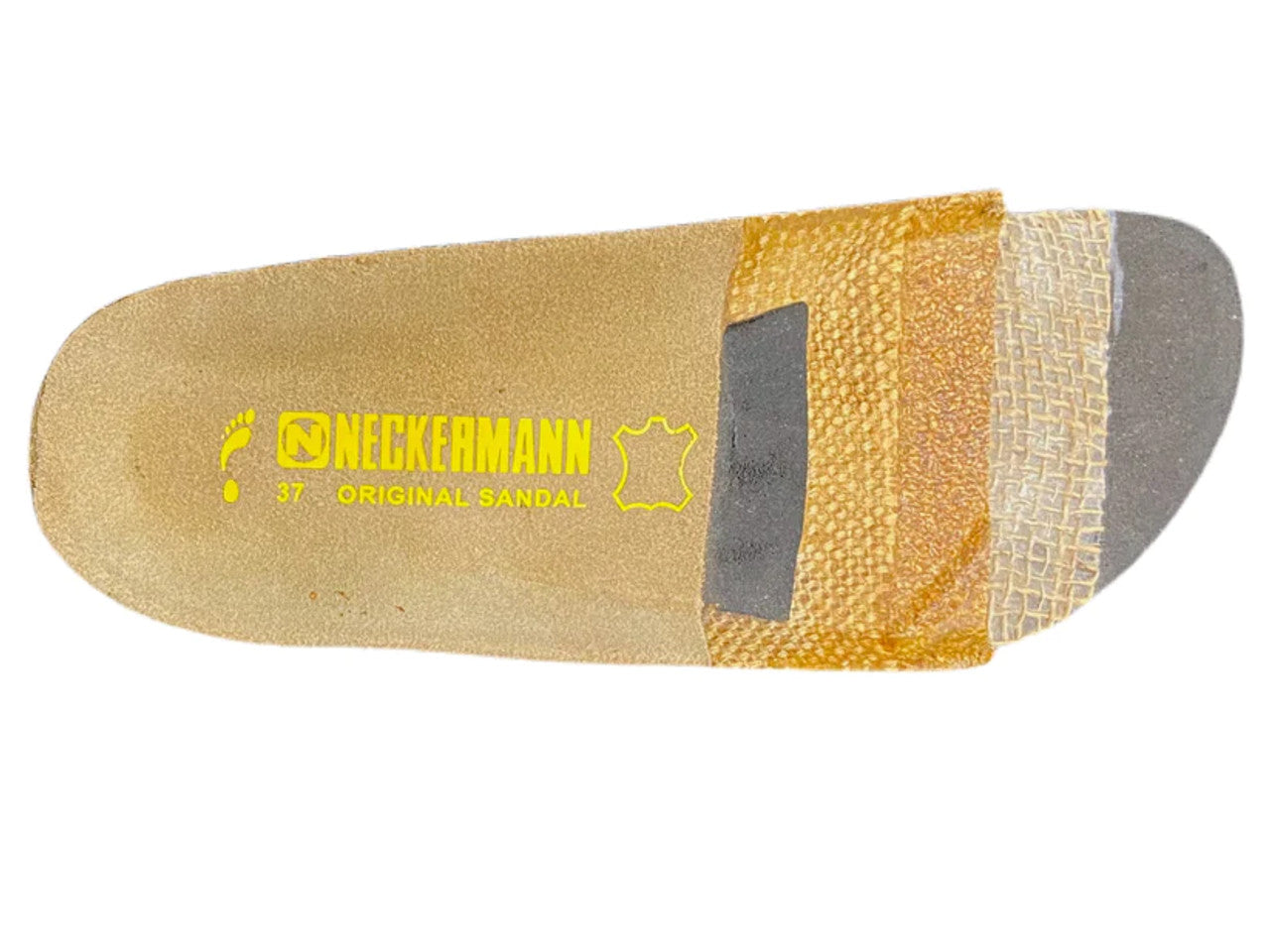 Neckermann Double Bar Leather Unisex Sandal Dark Tan