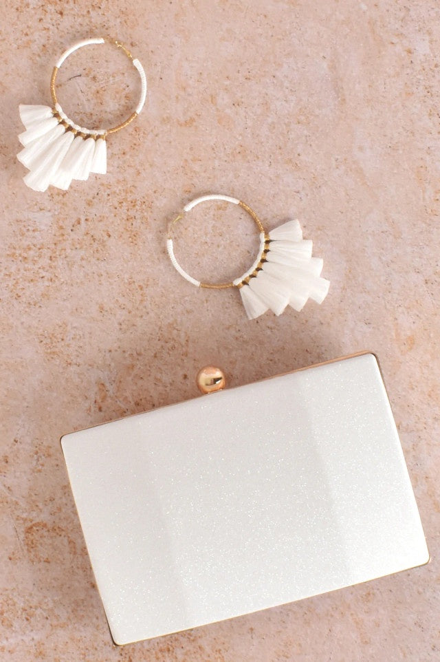 Kira Clutch White Gold