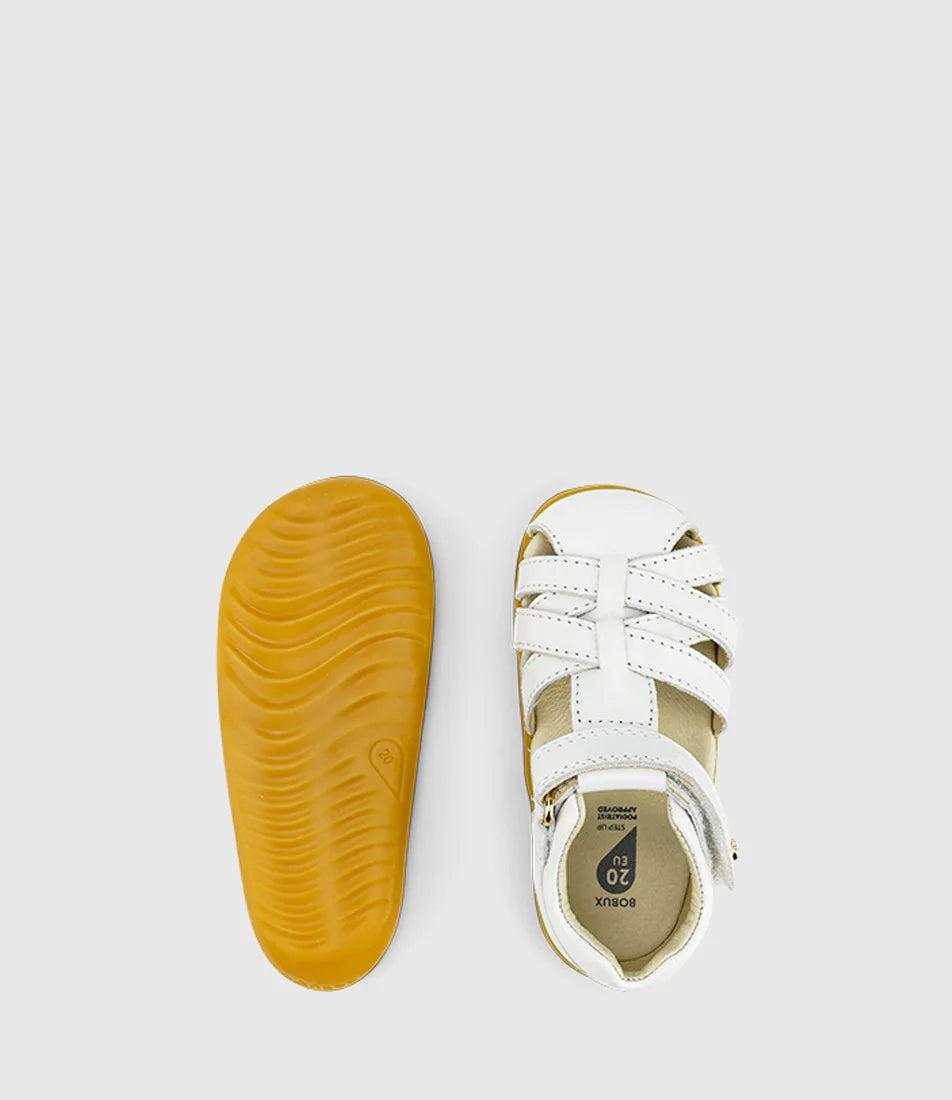 Step Up Cross Jump Sandal White