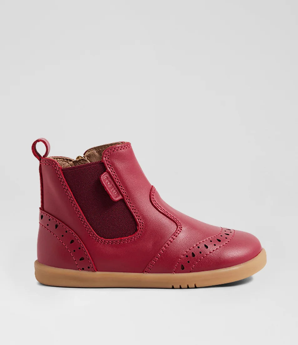 I Walk Billie Tibitan Red Leather Ankle Boots