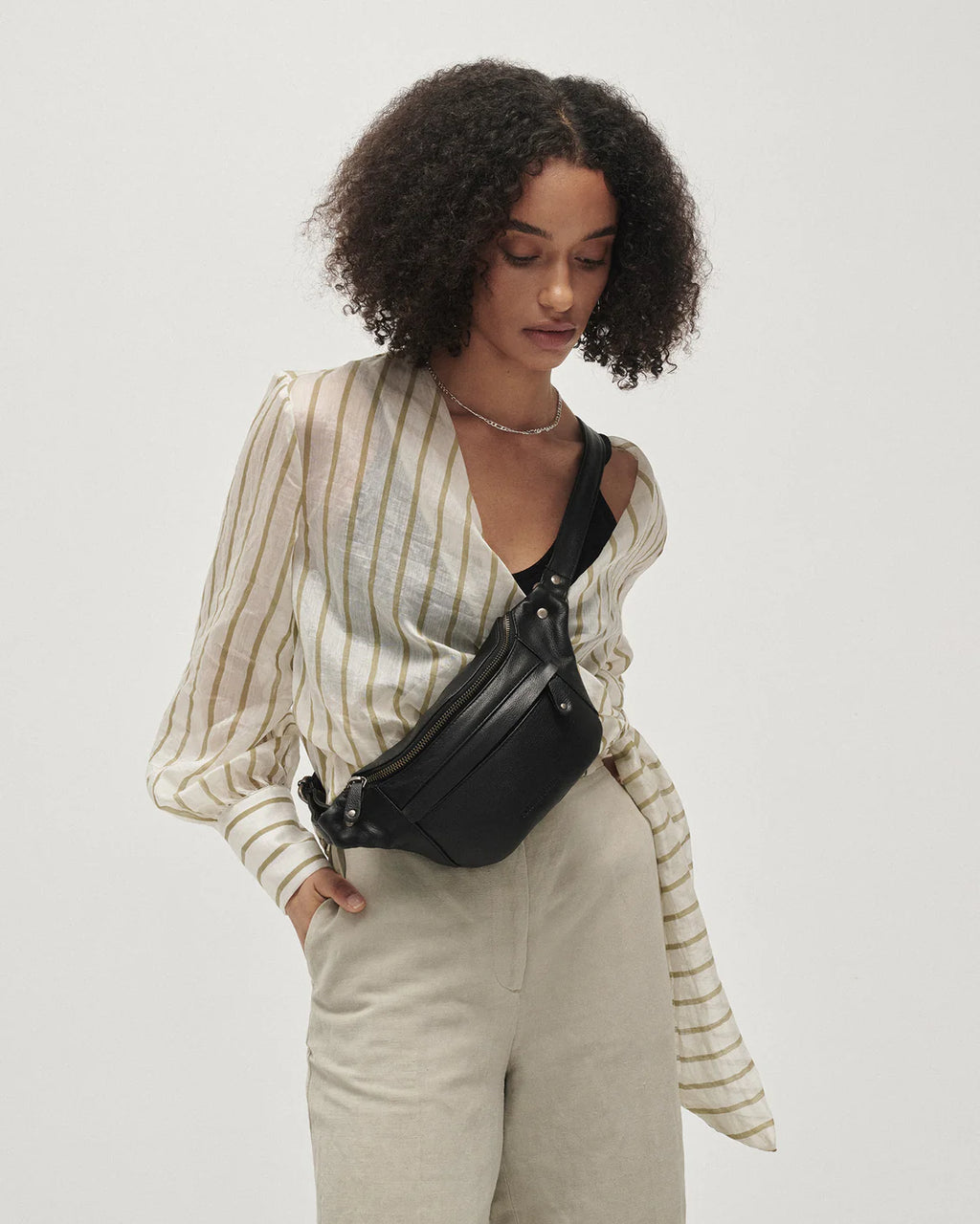 Bailey Leather Bum Bag Black