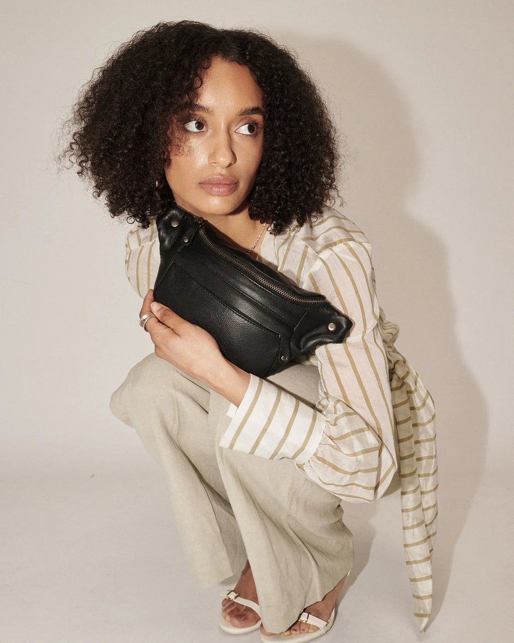 Bailey Leather Bum Bag Black