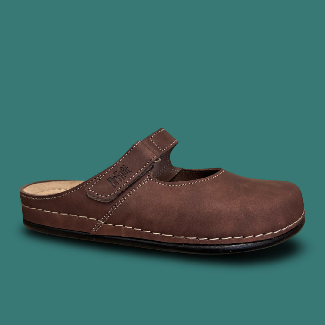 Halina Leather Mule Chocolate