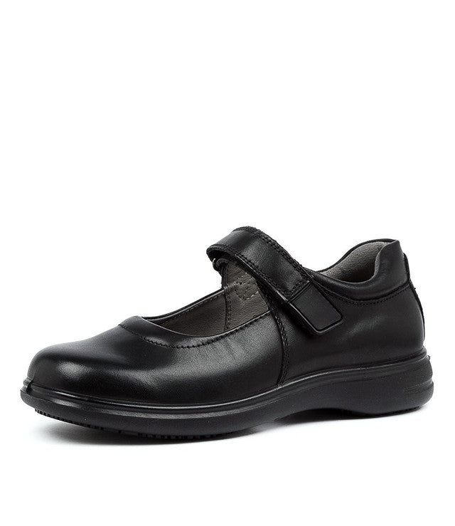 Gigi Jnr Mary Jane School Shoe Black