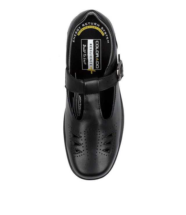 Spire Snr T Bar School Shoe Black