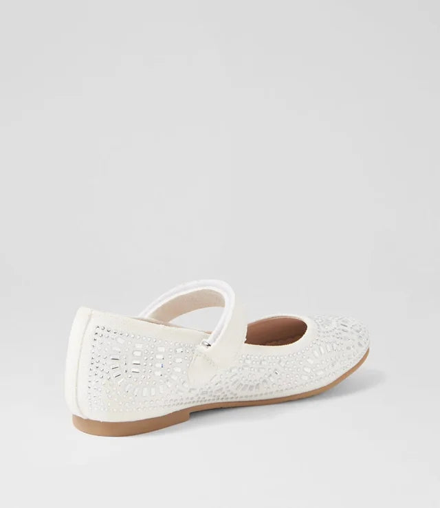 Aurora Kids Mary Jane White Shimmer