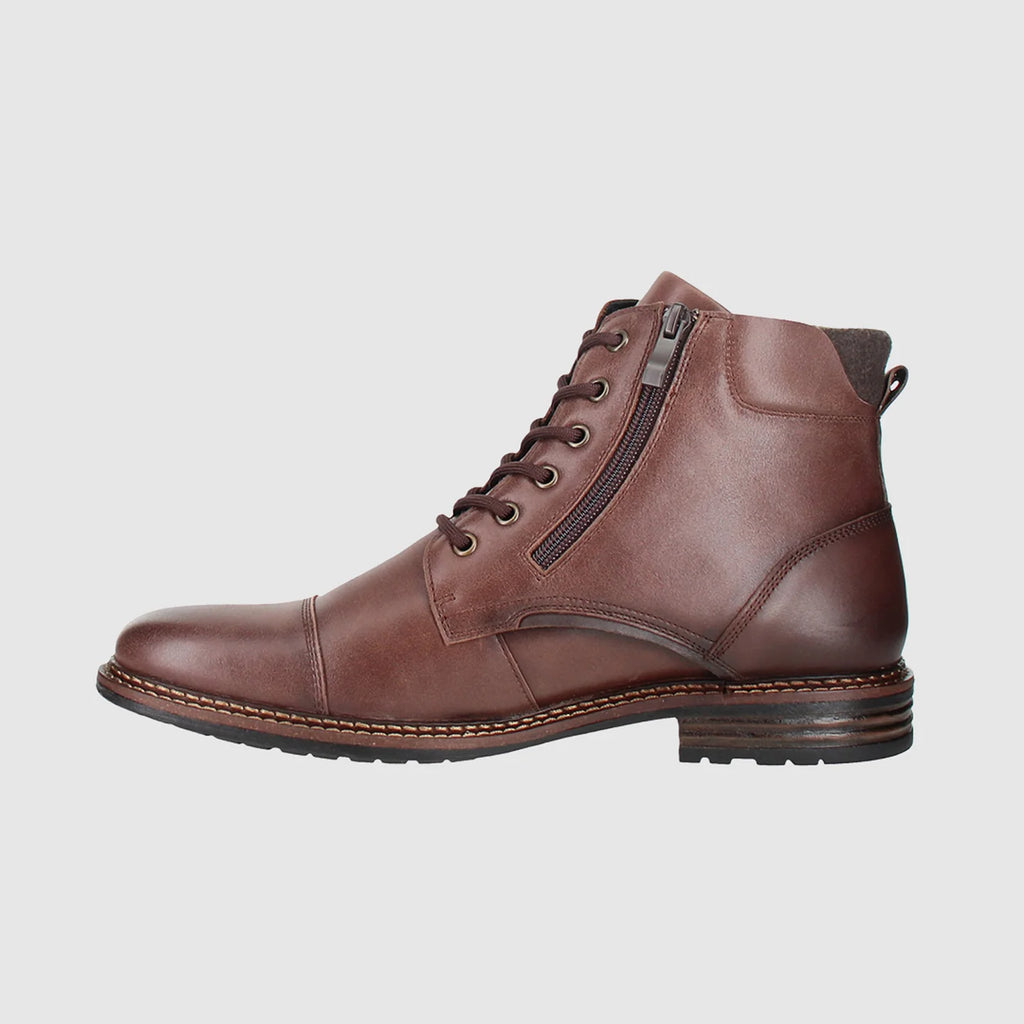 Carrington Mens Lace Up Boots Coffee