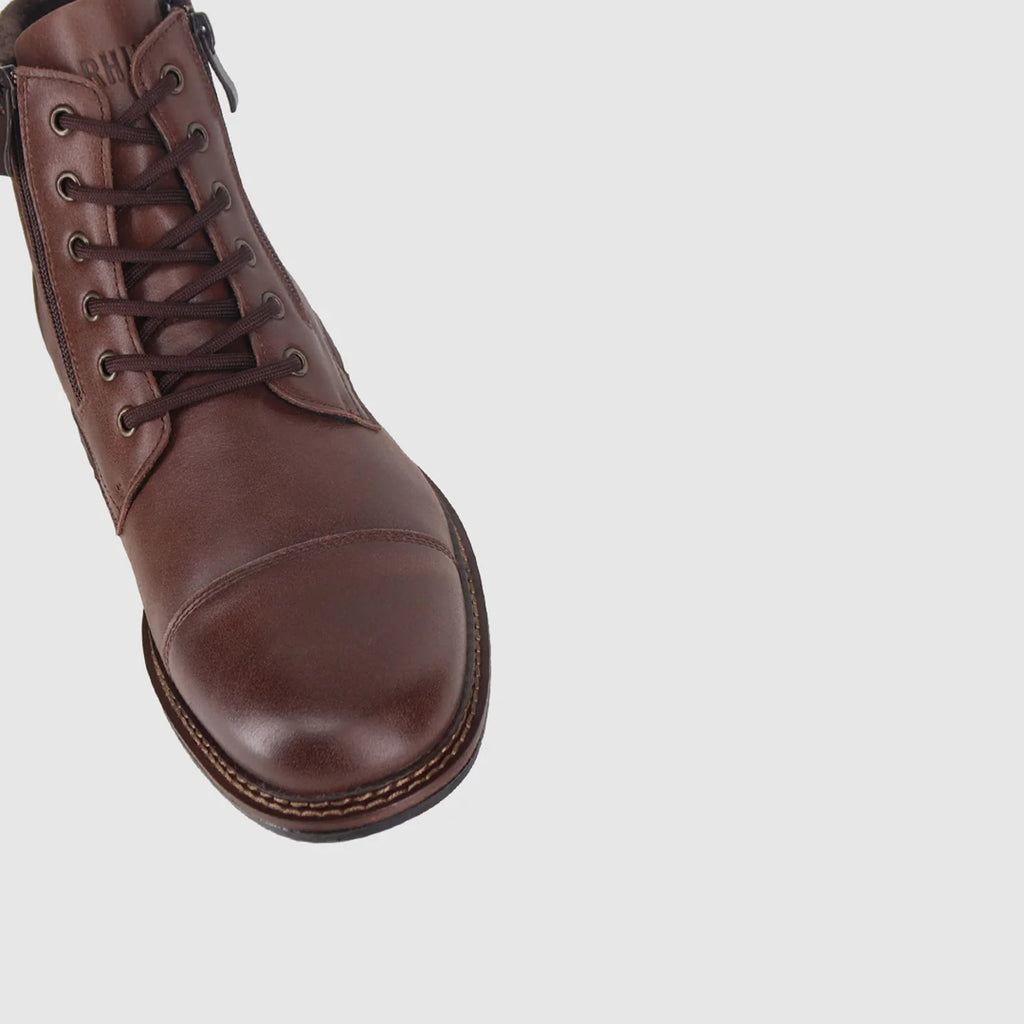 Carrington Mens Lace Up Boots Coffee
