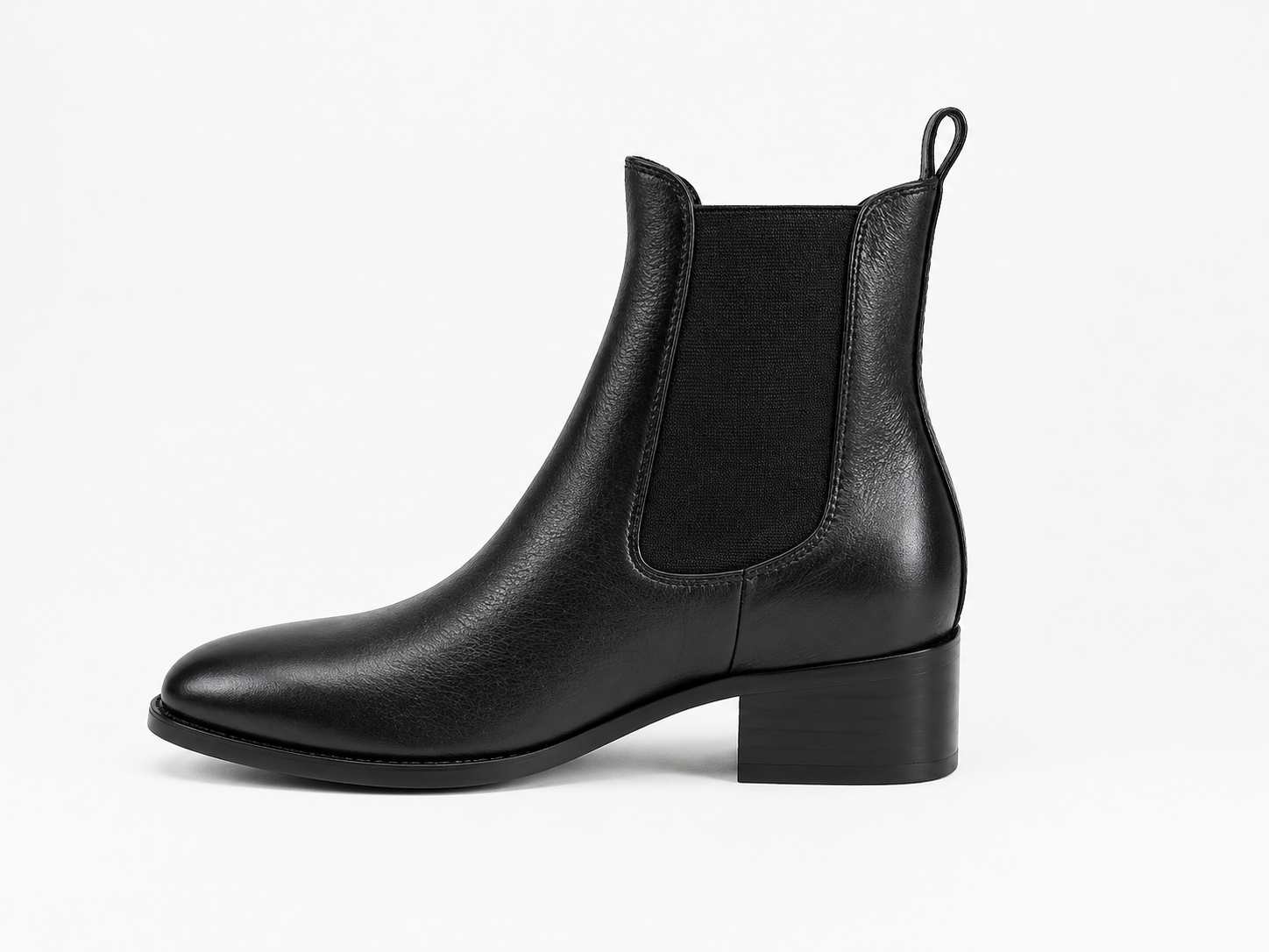 Memmeli Black Leather Chelsea Boots