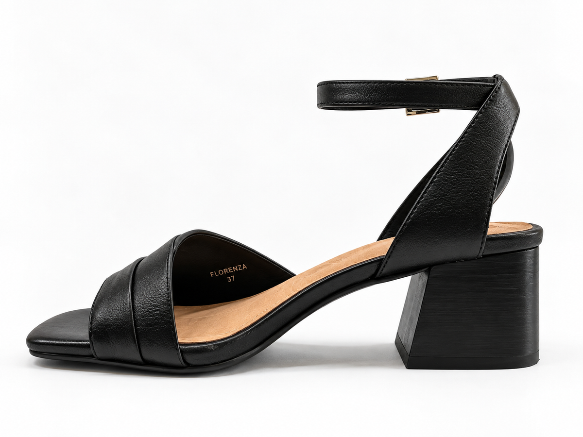 Florenza Leather Heels Black