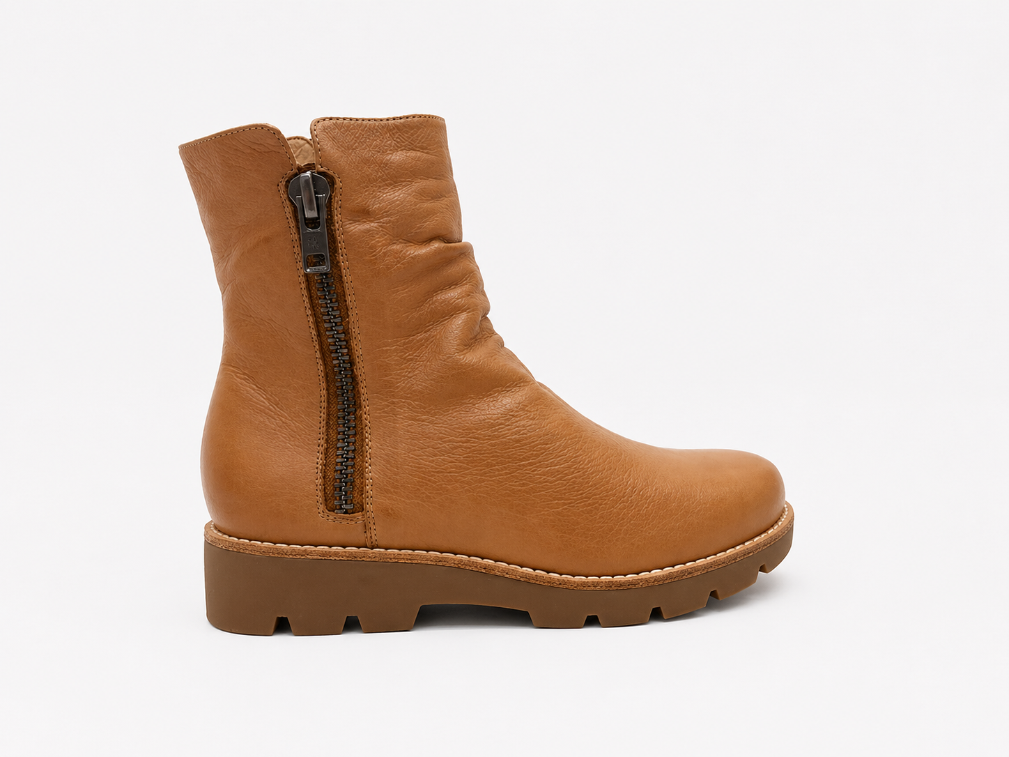 Dixeya Dark Tan Light Choc Leather Ankle Boots