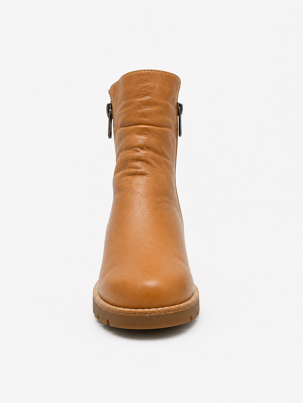 Dixeya Dark Tan Light Choc Leather Ankle Boots