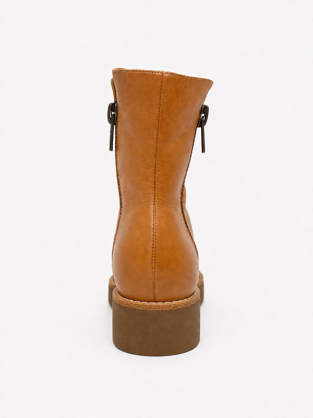 Dixeya Dark Tan Light Choc Leather Ankle Boots