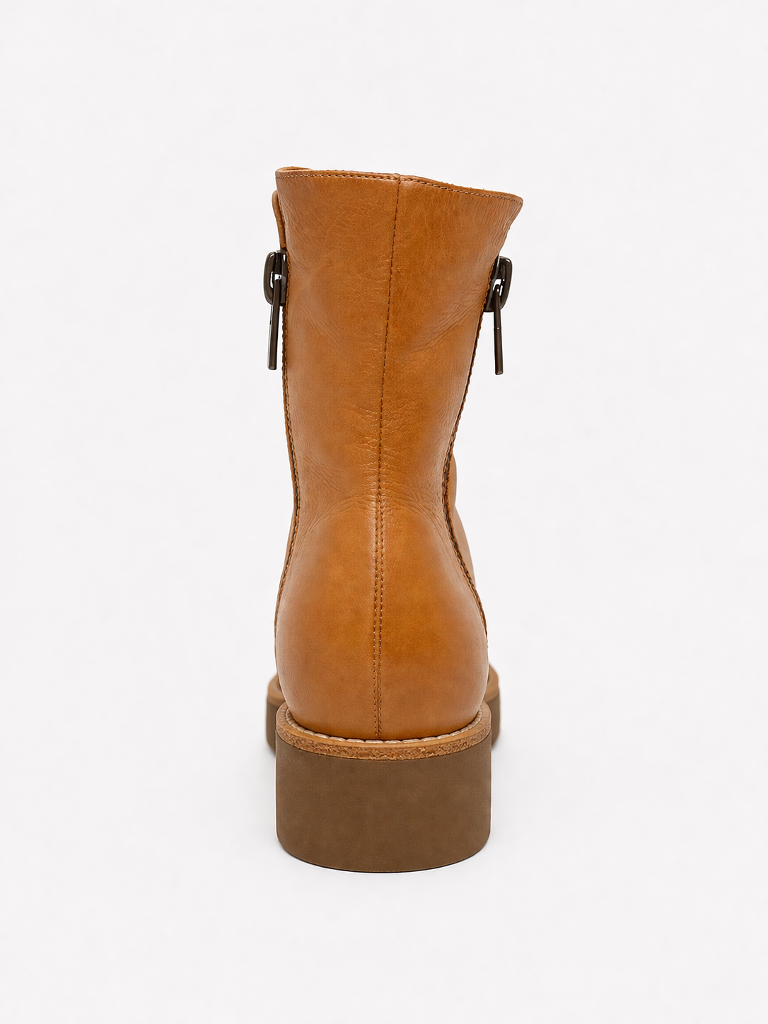 Dixeya Dark Tan Light Choc Leather Ankle Boots