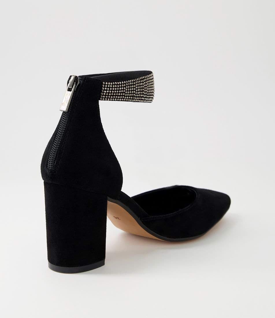 Spark Black Suede Jewels Heels