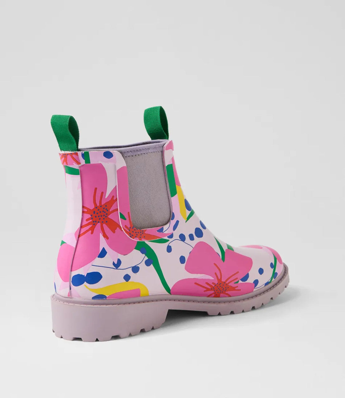 Splashy Floral Gumboot Ankle Boots
